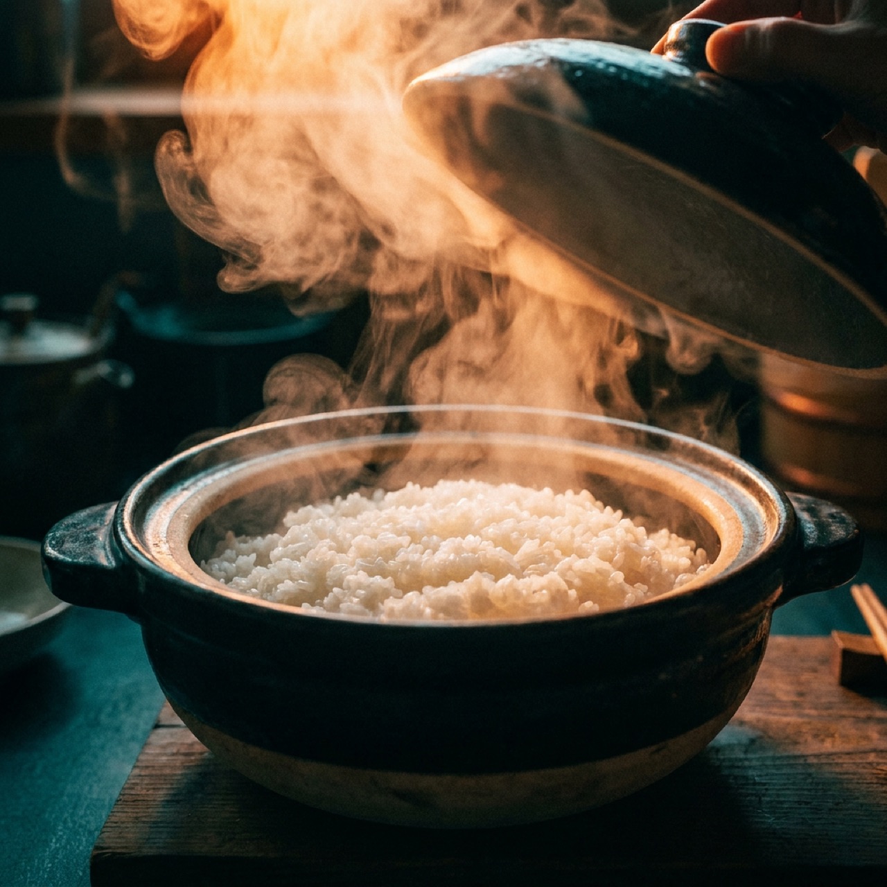 米を炊く